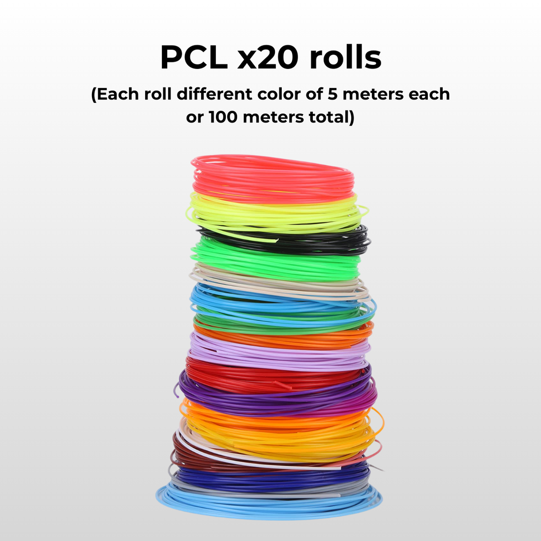 PCL 20colors X 5meters each (100 meters)