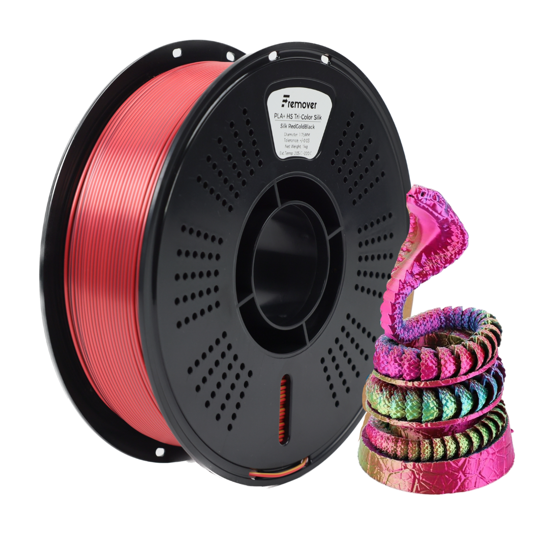 PLA+ HS Tri-Color Silk Gold Green Fuchsia