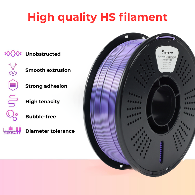 PLA+ High Speed Dual Silk Black Red