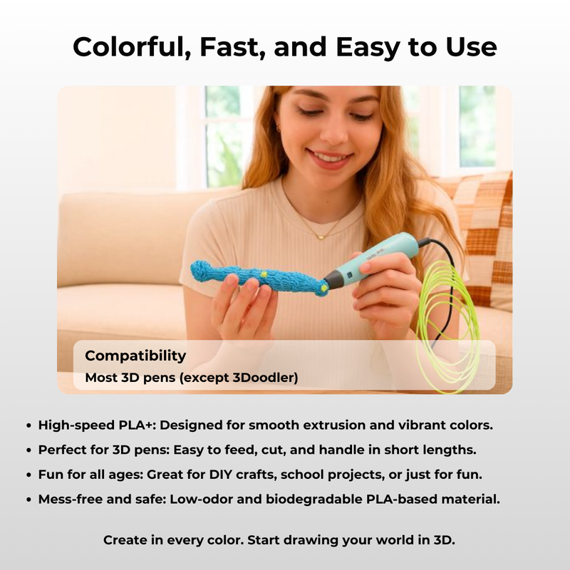PLA+ HIGH SPEED 10 colors X 5 meters each  (50 meters)