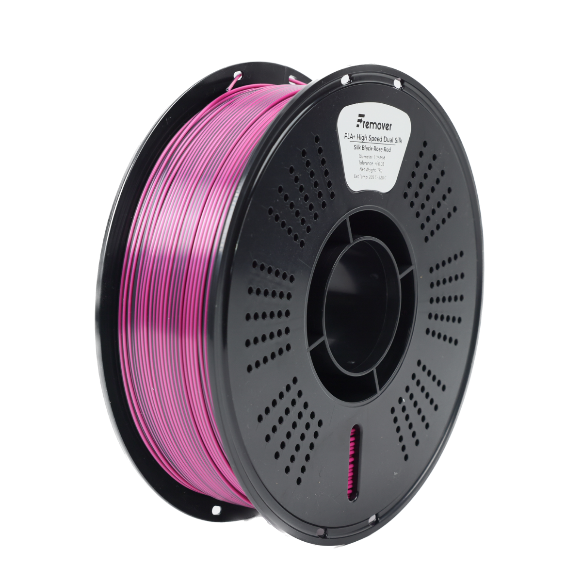PLA+ High Speed Dual Silk Black Rose Red